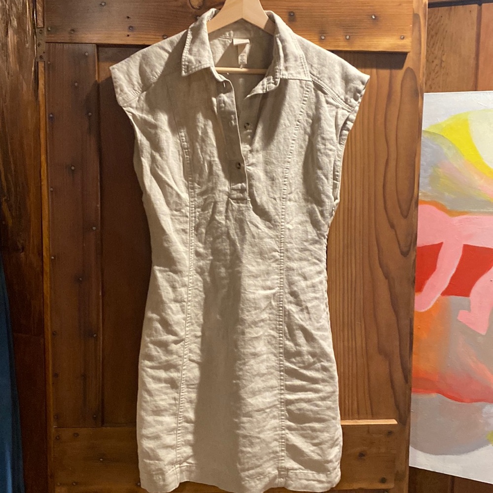 Linen blend summer mini dress